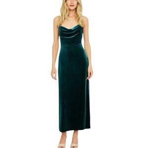 Y2K Taylor Velveteen Maxi Dress 10 Cowl Neck Whimsigoth Dark Fairy Autumnal